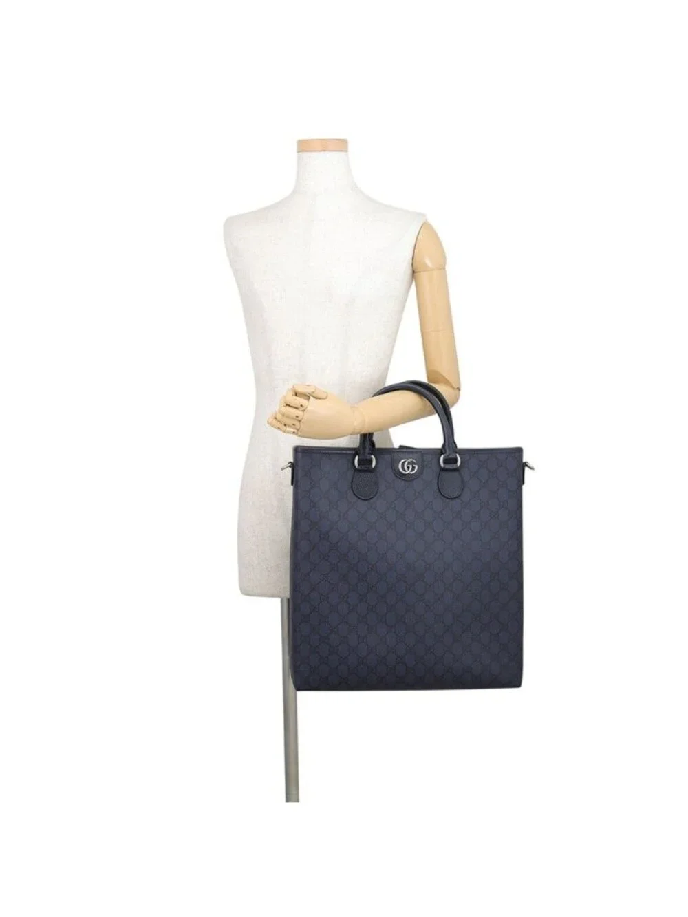 Gucci Tote GG Supreme Medium Leather 2-Way Shoulder Bag
